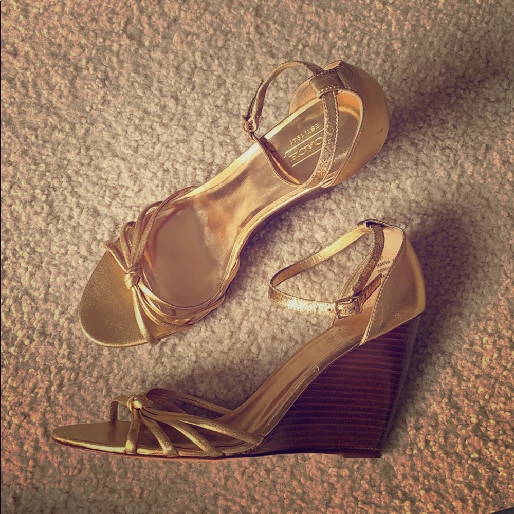 Coach Gold Wedges sz 8